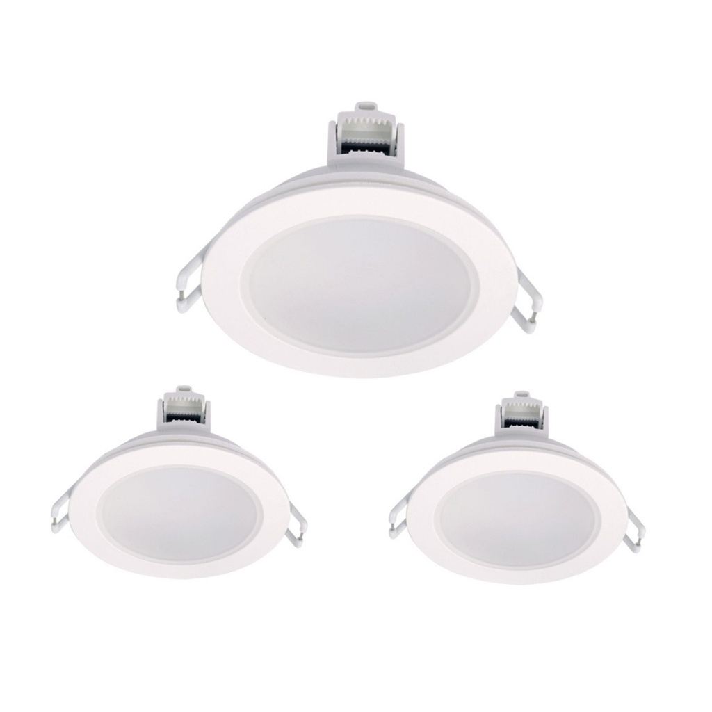 3 Faretti LED da Incasso Dimmerabili 5W 550LM 220V Rotondi Bianco D87mm H36mm Foro 70mm IP65