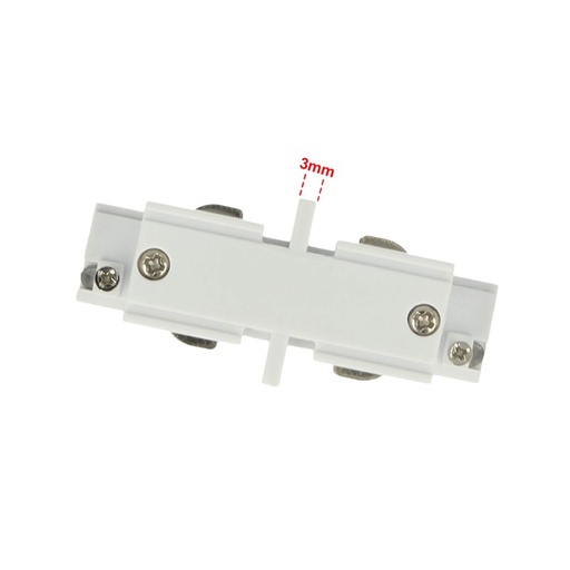 [CB40111] Connettore Giunto Lineare Forma I Colore Bianco Per Barra Sistema Binario Trifase CB40103