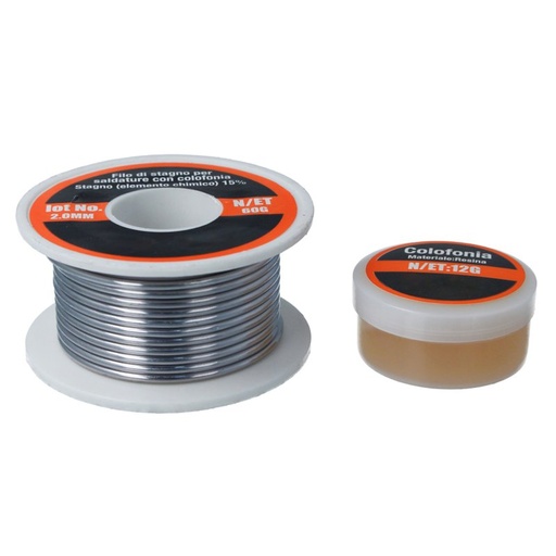 [AS067590] Filo Stagno Per Saldature 2mm 60g + Pasta Flussante per Saldatura