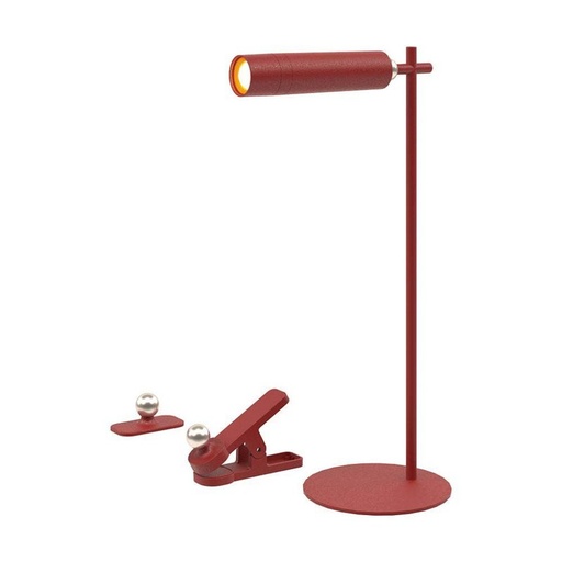 [JF23043] Lampada LED da Tavolo Magnetica 3W Ricaricabile con USB C Touch Dimmerabile 4000K Colore Rosso SKU-23043