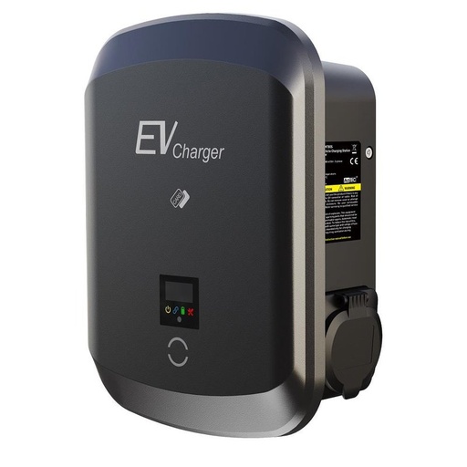 [AT-E30-E] Stazione di Ricarica, Wallbox per Veicoli Elettrici con Connettore Type 2 Ricarica Monofase e Trifase IP65 LCD OLED Wi-Fi/Bluetooth/NFC/LTE 7.4 kW/22 kW Protezioni Avanzate Montaggio a Parete o su Supporto