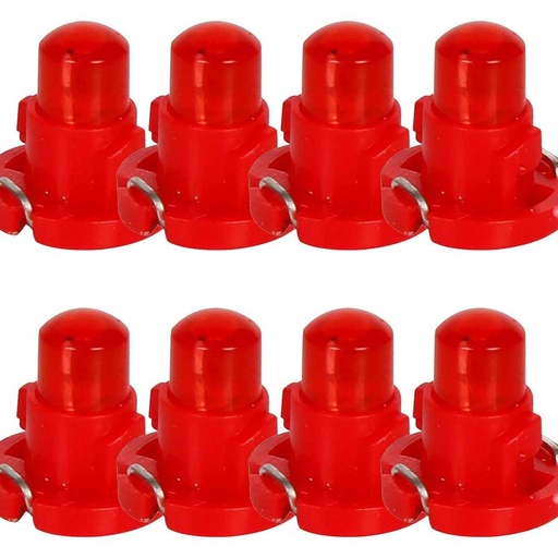 [PT200470X4] 8 Pezzi Lampada Led T4.2 1 COB 12V 0.6W 40lm Luce Rossa 17mm Luci Cruscotti e Strumentazioni