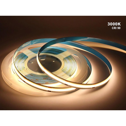 [BL24384C3] 24V Bobina Striscia Led COB 10W/M 120LM/W 1200LM/M Bianco Caldo 3000K CRI 90 IP20