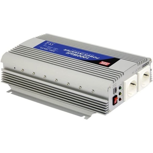 [MW-A301-1K0-F3] MW MEAN WELL A301-1K0-F3 Inverter 1000W Inverter Onda Sinusoidale Modificata In 12V Out 230VAC 2 Presa Schuko