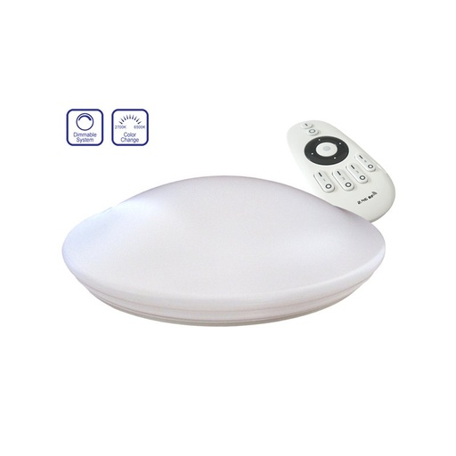 [BD3640] Plafoniera Led Da Soffitto CCT 40W Dimmerabile Bicolore Cambia Colorazione Bianco Caldo e Freddo Con Telecomando 490mm
