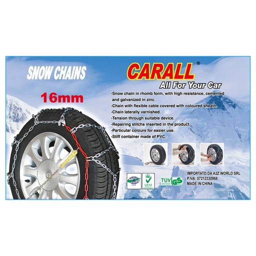 [C16210] Catene Da Neve 16mm Per SUV 4WD 4X4 Furgone Camper Jeep Gruppo 210
