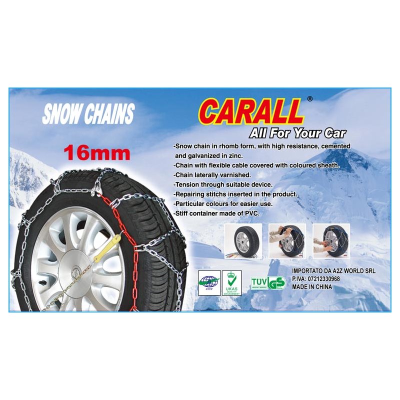 [C16240] Catene Da Neve A Rombo 16mm Per SUV 4X4 Furgone Camper Gruppo 240