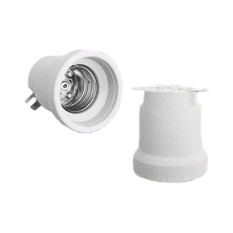 [EX-110N-1X2] 2 Pezzi Portalampade E40 Ceramica Porcellana con Viti per Fili e Gancio in Ferro 1500W