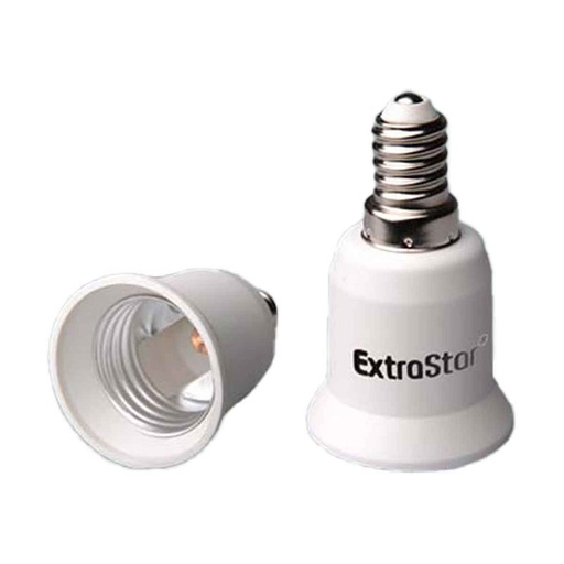 [EX-E14-E27X2] 2 Pezzi Portalampade Adattatori Convertitore Lampada Attacco E14 a E27