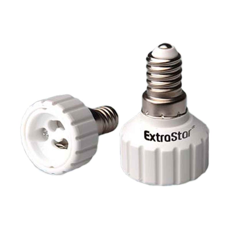 [EX-E14-GU10X2] 2 Pezzi Portalampade Adattatori Convertitore Lampada Attacco E14 a GU10