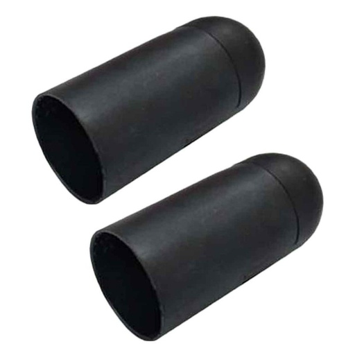 [EX-E1450SBX2] 2 Pezzi Portalampade E14, Portalampada in Termoplastico Nero Slim Cilindro