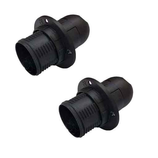 [EX-E1462SBX2] 2 Pezzi Portalampade E14, Portalampada in Termoplastico Nero Con Ghiera