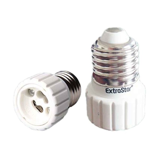 [EX-E27-GU10X2] 2 Pezzi Portalampade Adattatori Convertitore Lampada Attacco E27 a GU10