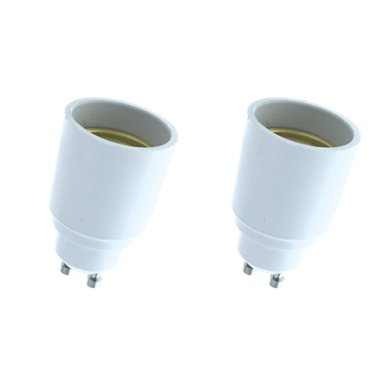 [EX-GU10-E27X2] 2 Pezzi Portalampade Adattatori Convertitore Lampada Attacco GU10 a E27