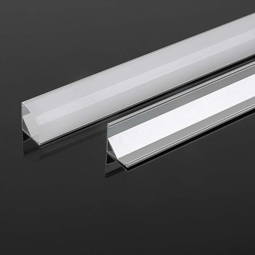 [BAV10322] Profilo in Alluminio Angolare Colore Silver per Strip LED 2000x15.8x15.8mm SKU-10322