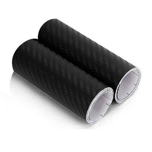 [PT201166] 2 Rotoli Pellicola Adesiva Carbonio Nero 13cm x 500cm Effetto 4D per Auto e Moto