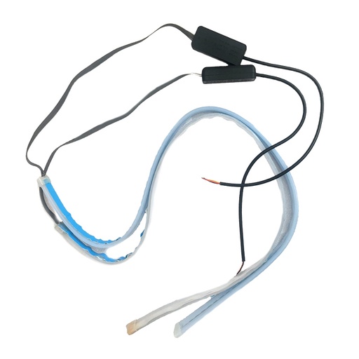 [LN607RY] Kit Tubo Neon Striscia Led Auto 60cm X2 Bicolor Flessibile Freccia Dinamica Arancione e Luce Posizione Rosso Posteriore