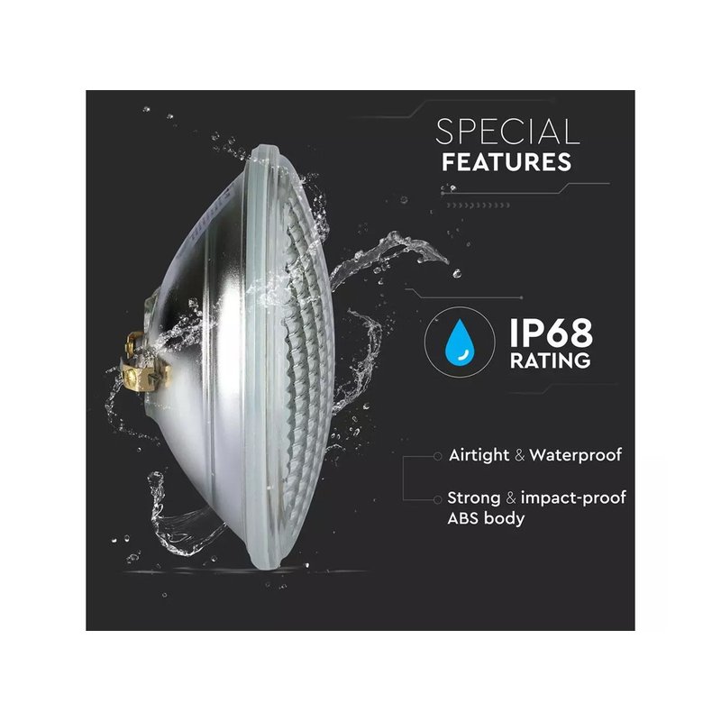 [HS156B] Lampada Faro Led PAR56 8W 12V Per Piscina IP68 Colore Blu Pool Light Sommergibile SKU-7557