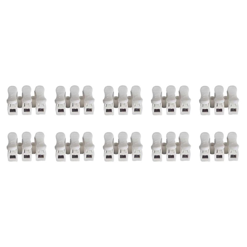 10 Mammut Elettrico Morsetto Connettore Per Cavo Fili Elettrici Con Bottone a Pressione 3X1,5mm