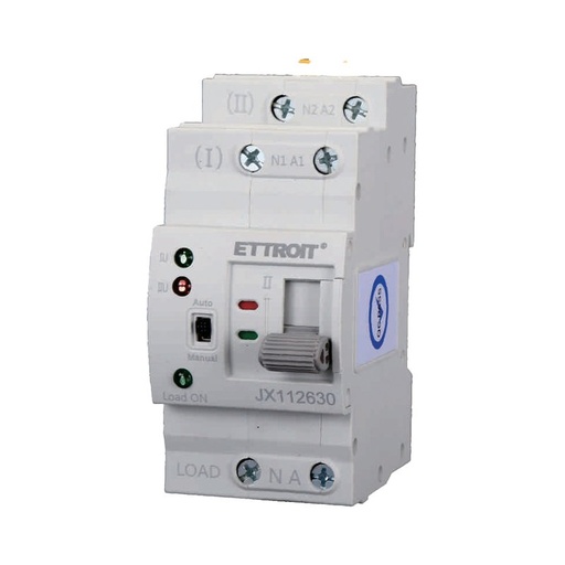 [JX112630] ATS Commutatore di Trasferimento Automatico Fotovoltaico 2P 2M Doppio Alimentazione 63A AC 230V IP20 IEC60947-6-1