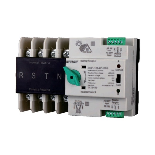 [JX11499] ATS Commutatore di Trasferimento Automatico Fotovoltaico 4P 6M Doppio Alimentazione 100A AC 400V IP20 IEC60947-6-1