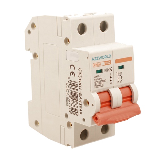 [GA42540] MCB Interruttore Magnetotermico Automatico Curva D 2P 2M 10000A D40A AC 400V IP20 PB8H