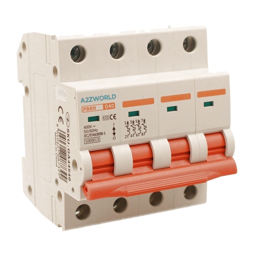 [GA44540] MCB Interruttore Magnetotermico Automatico Curva D 4P 4M 10000A D40A AC 400V IP20 PB8H