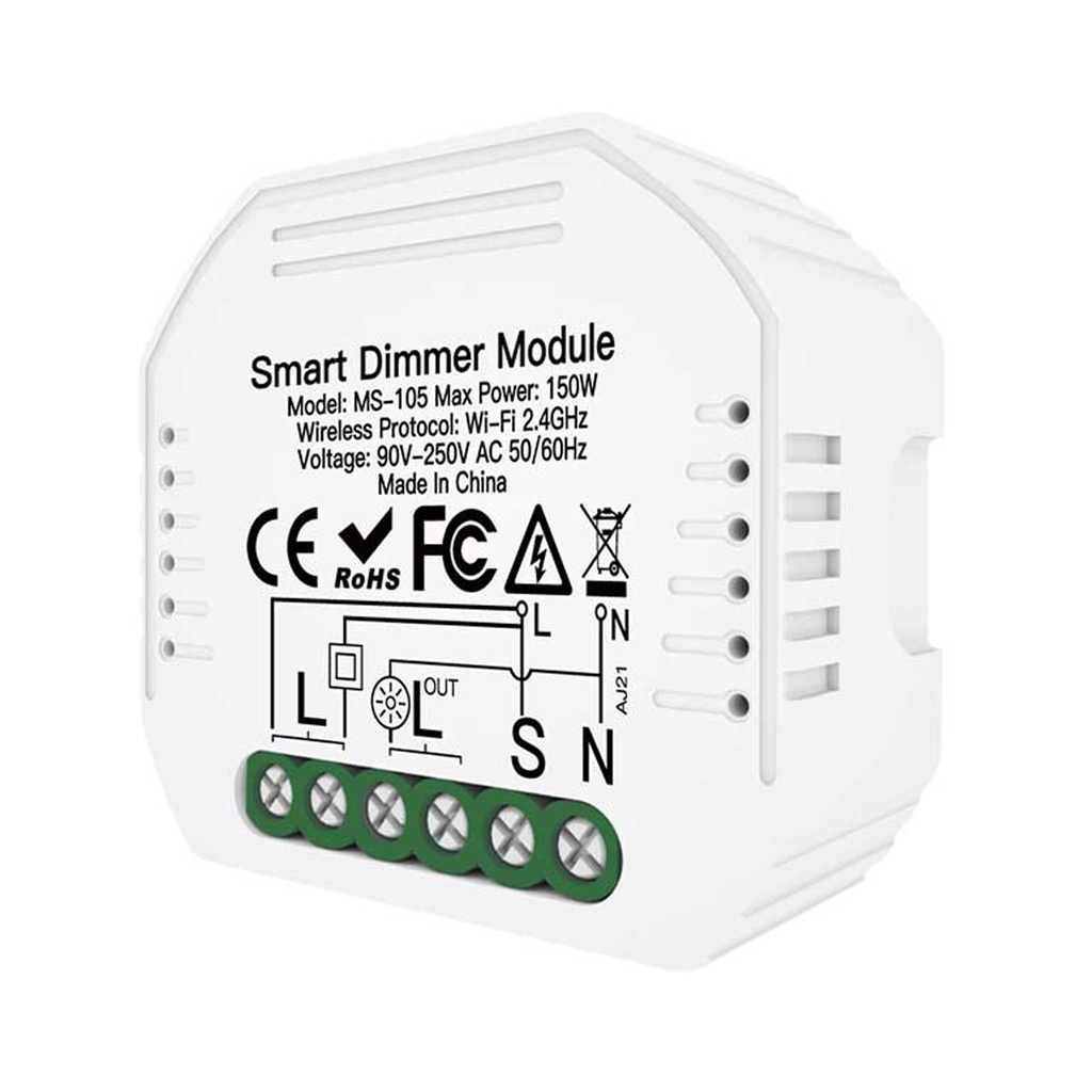 [MMC1181] Interruttore WIFI 2.4G Triac Dimmer Taglio di Fase, APP TUYA, Smart Life 1A AC 220V 50/60HZ 150W SH105