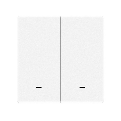 [MMC4202] MeanWell Telecomando Interruttore Protocollo ZigBee 3.0, 2 Tasti, TUYA, Smart Life 3V Con Pile CR2032, Bianco