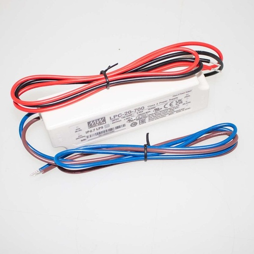 [MW-LPC-20-700] MW MEAN WELL Led Driver CC LPC-20-700
IP67 Output 21W 30V 700mA Input 100-240V 0,55A Corrente Costante
