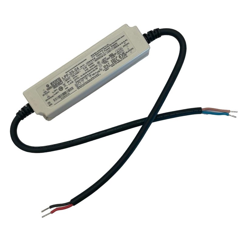 [MW-LPF-25-24] MW MEAN WELL LPF-25-24 Alimentatore Led Driver CC CV 24V 1,05A 25W IP67 Input 220V e 110V