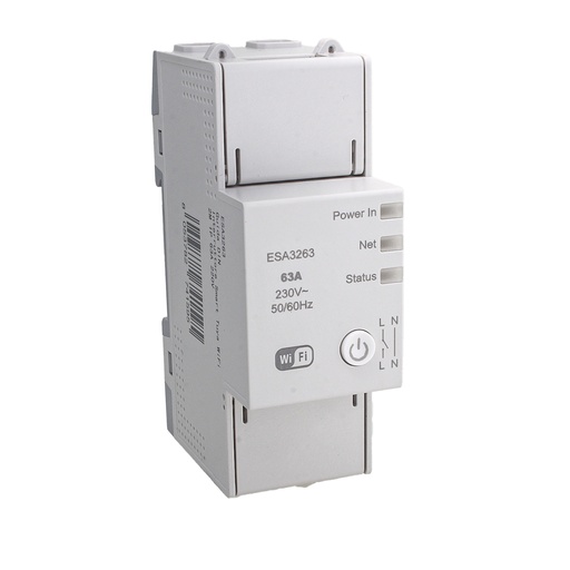 [ESA3263] Interruttore Smart Tuya Wifi 1P+N 2M 63A AC 230V IP20 IEC60947