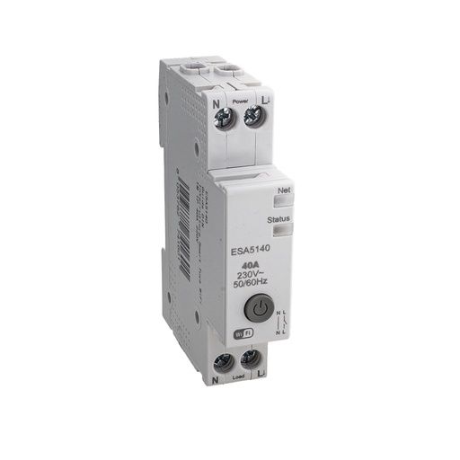[ESA5140] Interruttore Smart Tuya Wifi 1P+N 1M 40A AC 230V IP20 IEC60947