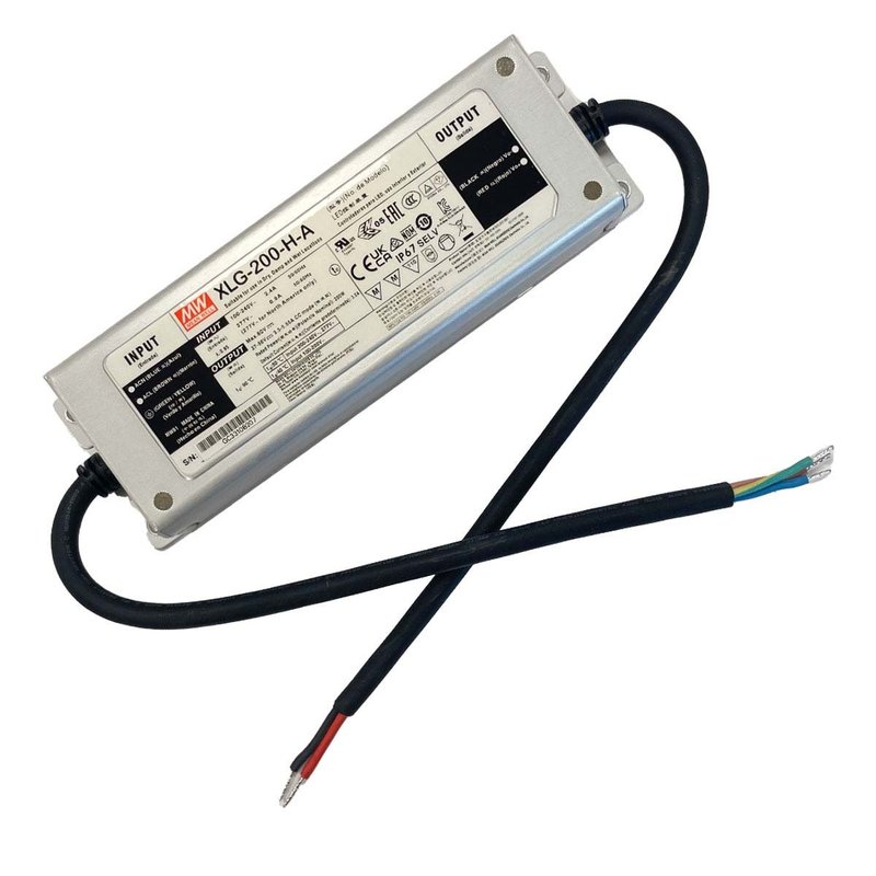 [MW-XLG-200-H-A] MW MEAN WELL XLG-200-H-A Led Driver Corrente Costante 3500mA 27-56V 200W IP67 Input 220V e 110V