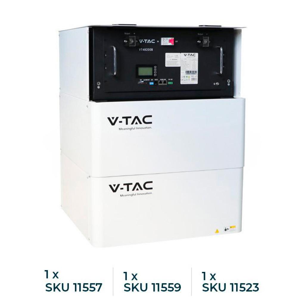 [FV11523-R] Kit Batteria di Accumulo 9.6kWh LiFePO4 BMS Integrato per Inverter Fotovoltaici CEI 0-21 48V 200Ah con Modulo Armadio Rack e Copertura SKU-11523-R