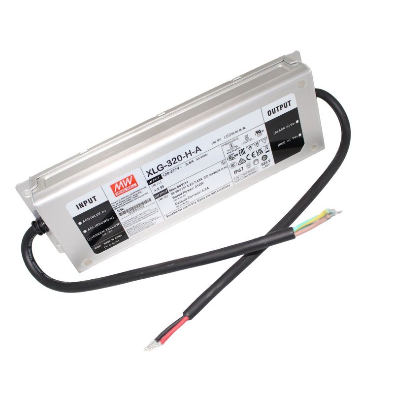 [MW-XLG-320-H-A] MW MEAN WELL XLG-320-H-A Led Driver Corrente Costante 5600mA 30-56V 312W IP67 Input 220V e 110V