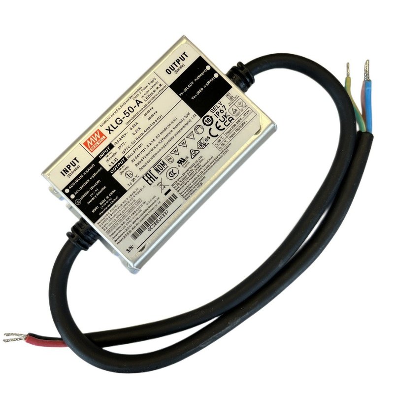[MW-XLG-50-A] MW MEAN WELL XLG-50-A Led Driver CC 1000mA 22V-54V 50W Impermeabile IP67 Input 220V 110V