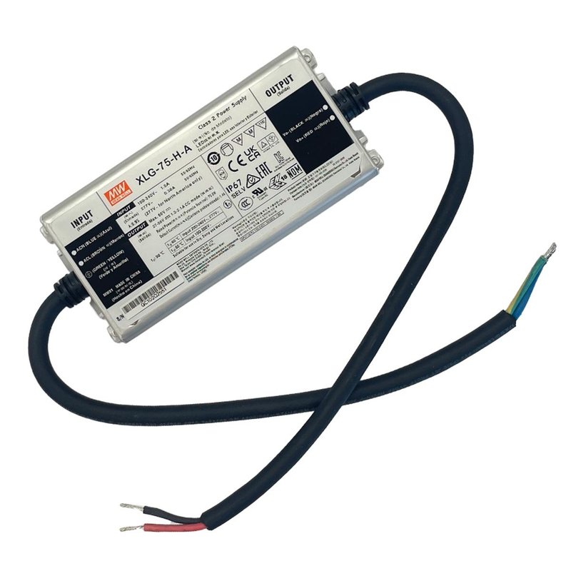 [MW-XLG-75-H-A] MW MEAN WELL XLG-75-H-A Led Driver Corrente Costante 1400mA 27-56V 75W IP67 Input 220V e 110V