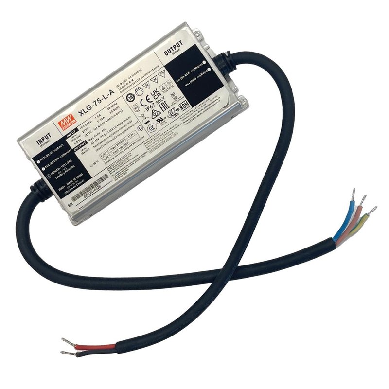 [MW-XLG-75-L-A] MW MEAN WELL XLG-75-L-A Led Driver Corrente Costante 700mA 53-107V 75W IP67 Input 220V e 110V