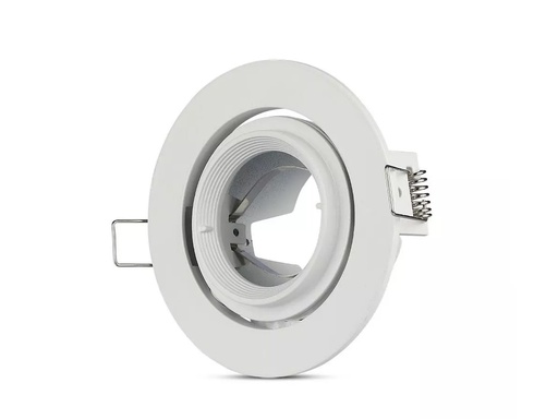 [CL0061] Porta Faretto Led GU10 MR16 Da Incasso Colore Bianco Orientabile 90 Gradi Rotondo Con Ghiera SKU-3689
