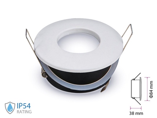 [CL0024] Porta Faretto Led GU10 MR16 Incasso Rotondo Colore Bianco Impermeabile IP54 SKU-3613