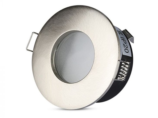 [CL0025] Porta Faretto Led GU10 MR16 Incasso Rotondo Colore Nichel Satinato Impermeabile IP54 SKU-3614