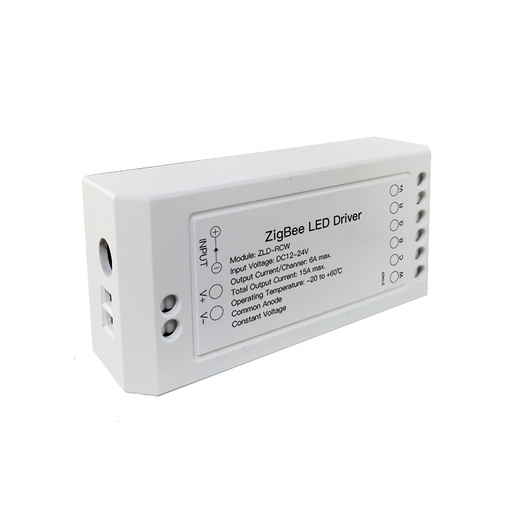 [MMC4256] Centralina Led Controller, 6A/Canali, ZigBee 3.0, RGB+CCT, Max 12V e 24V, 15A, 2X100W, TUYA, Smart Life, 100X45X35mm, IP20