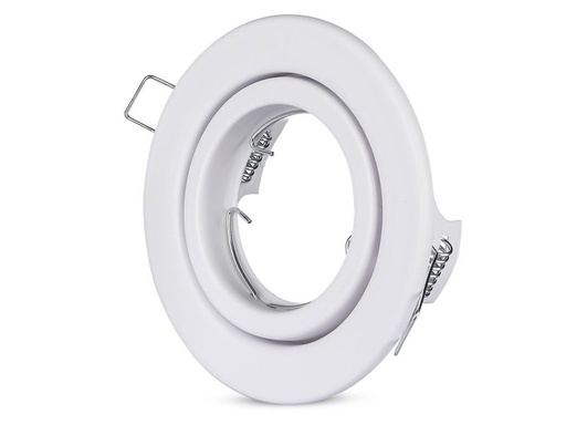 [CL0000X] Porta Faretto Led GU10 MR16 Rotondo Con Molla Colore Bianco Orientabile Spotlight Fitting SKU-3469