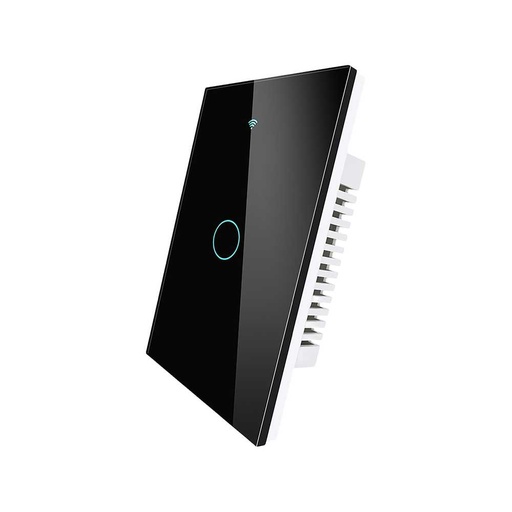 [MMC7951B] Interruttore Da Scatola 503, Touch Nero 1 Tasto, WIFI 2.4G+BLE+RF 433MHz, Bluetooth BLE Mesh, TUYA Smart Life, 220V 10A, 120X72X38mm Per Scatola 503, IP20, SH9551B