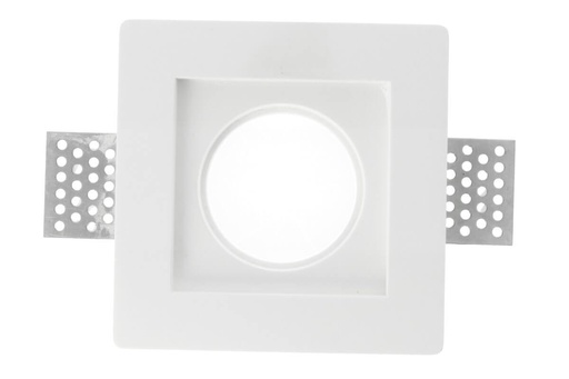 [CL0073] Portafaretto Lampada Led GU10 Da Incasso A Scomparsa Corpo Quadrato Gesso Bianco Verniciabile 100 x 100 mm SKU-3651