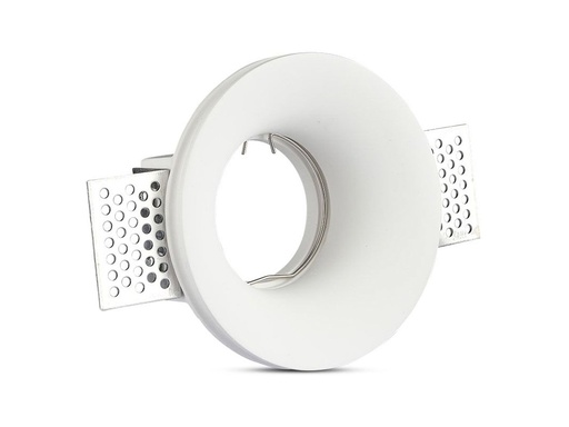 [CL0078] Portafaretto Lampada Led GU10 Da Incasso A Scomparsa Corpo Tondo Diametro 100mm In Gesso Bianco Verniciabile SKU-3697