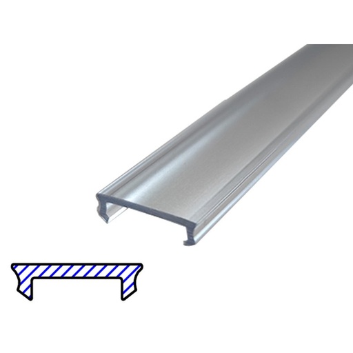 [BAZ3201M2] 2 Metri Diffusore Copertura Trasparente Universale per Profilo Alluminio