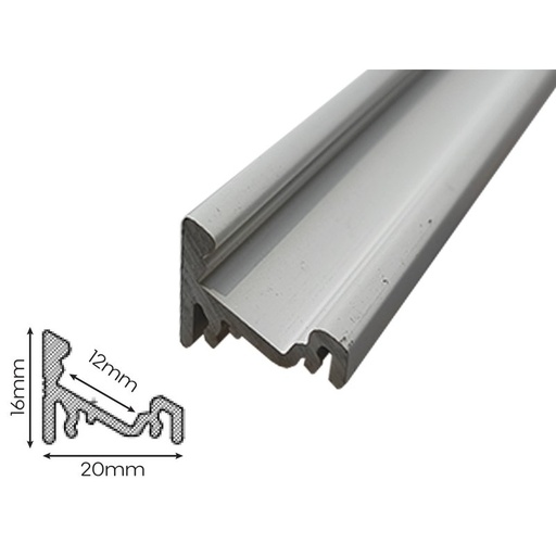 [BAZ2016WM2] 2 Metri Profilo Barra Alluminio Angolare 30/60 Gradi Colore Bianco 20X16mm Interno 12mm