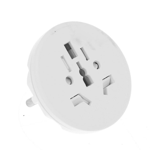 [AP027771] Convertitore Adattatore Viaggio Da Spina Schuko 16A A Presa UK USA AUS CN Colore Bianco Max 2300W